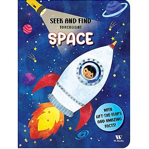 Livro Seek and Find Torchlight - Space - em inglês - W. Books