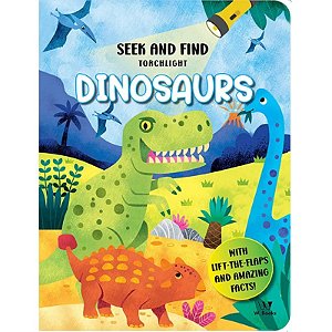 Livro Seek and Find Torchlight - Dinosaurs - em inglês - W. Books