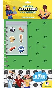 Livro Meu Diário com Pins - Futebol: Grandes Jogadores e seus Segredos