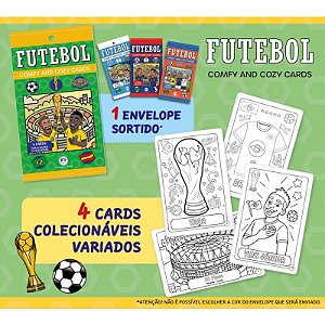 Futebol - Comfy and Cozy - 4 Cards para Colorir e Colecionar