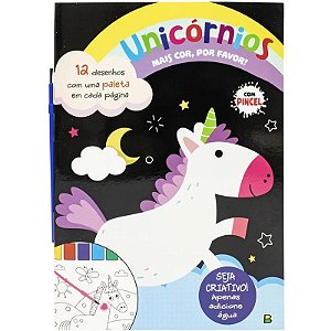 Livro Mais Cor, por favor! Unicórnios - Com Pincel - Editora Todolivro