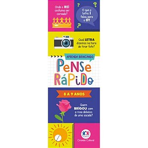 Livro Flash Cards - Pense Rápido: 8 a 9 Anos - Editora Ciranda Cultural