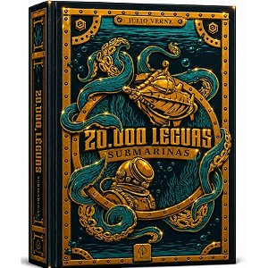 Livro Vinte Mil Léguas Submarinas - Edição Supreme Capa Dura com Alto Relevo