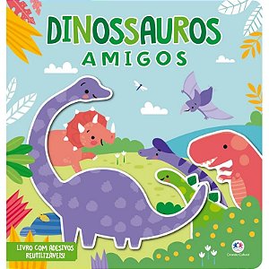 Livro com Adesivos Reutilizáveis - Dinossauros Amigos - Editora Ciranda Cultural
