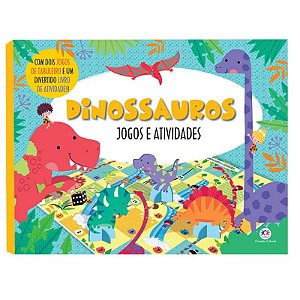 Box com Livro de Atividades e Jogos de Tabuleiro: Dinossauros - Editora Ciranda Cultural