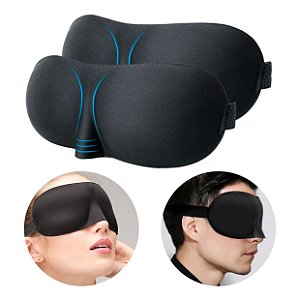 Kit 2x Máscara Tapa Olhos 3D Macia e Confortável