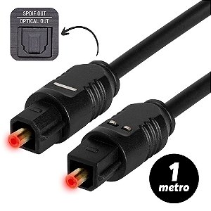 Cabo Óptico de Áudio Digital Toslink SPDIF 1m