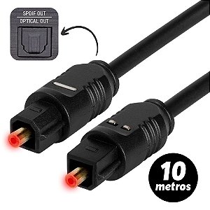 Cabo Óptico de Áudio Digital Toslink SPDIF 10m