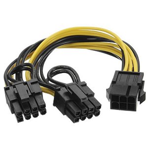 Cabo Energia Placa de Vídeo 6 pinos Para 2x 6+2 pinos PCI Express