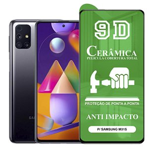 Película 9D Cerâmica Samsung M31S - Protetora Anti Impacto Queda Choque Shock Flexível Nano Gel