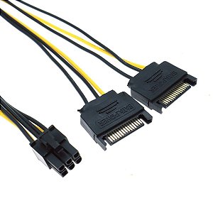 Cabo Energia 2x Sata para PCI Express 6 Pinos