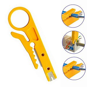 Alicate Descascador Fios Desencapador Cabos Chave Keystone Punch Down Inserção Fêmea Rede RJ45