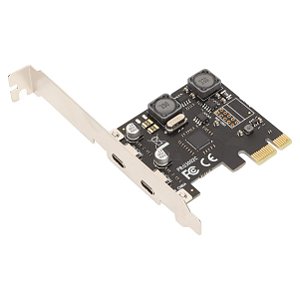 Placa Expansão PCI Express PCIe X1 X4 X8 X16 p/ USB Tipo C 3.0 2 portas Adaptador Hub Controlador