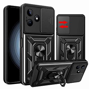 Capa para Realme Note 50 - Protetora Resistente Militar Anti Impacto Queda Armadura Cor:Preto