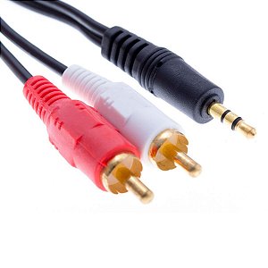Cabo Fio Adaptador P2 Macho para 2x RCA Macho 10 m metros