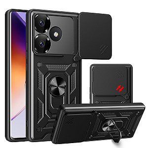 Capa Capinha Case para Poco F6 - Protetora Resistente Anti Impacto Queda Armadura Militar Cor:Preto
