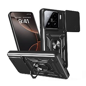 Capa Capinha Case para Xiaomi Mi 15 - Protetora Resistente Anti Impacto Queda Armadura Militar Cor:Preto