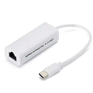 Adaptador Placa de Rede USB C Ethernet LAN RJ45 10/100Mbps