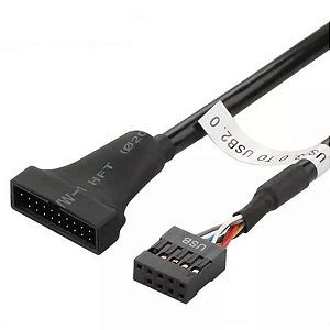 Cabo Conversor USB 3.0 19 Pinos para USB 2.0 9 Pinos - Conector de Placa-Mãe Adaptador Interno