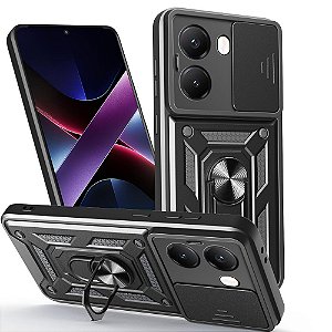 Capa Capinha Case para Poco X7 Pro - Protetora Resistente Anti Impacto Queda Armadura Militar Cor:Preto