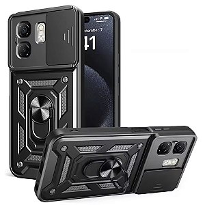 Capa Capinha Case para Infinix Hot 50i - Protetora Resistente Anti Impacto Queda Armadura Militar Cor:Preto