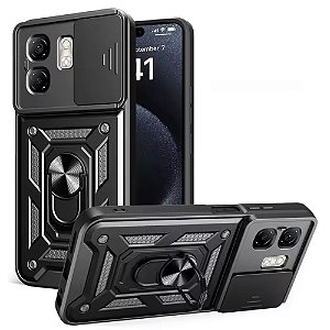 Capa Capinha Case para Infinix Smart 9 HD - Protetora Resistente Anti Impacto Queda Armadura Militar Cor:Preto