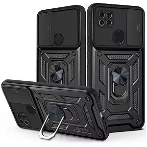 Capa Capinha Case para Redmi 10A - Protetora Resistente Anti Impacto Queda Armadura Militar Cor:Preto