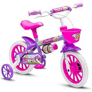 Bicicleta Infantil Nathor Aro 12 Violet Rosa e Lilás