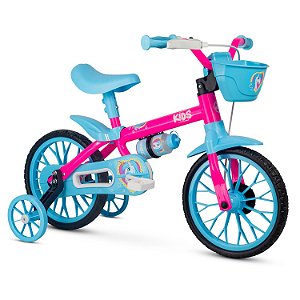 Bicicleta Infantil Aro 12 Absolute Kids Unicórnio Rosa e Azul