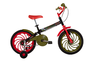 Bicicleta Caloi Aro 16 Infantil Power Rex Preto/Verde