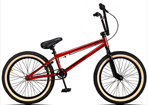 Bicicleta Bmx Série 10 Aro 20 Aço Hi-Ten K7 Vermelho