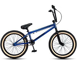 Bicicleta Bmx Série 10 Aro 20 Aço Hi-Ten K7 Azul