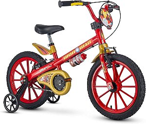 Bicicleta Aro 16 Infantil Nathor Homem de Ferro Vermelho/Dourado