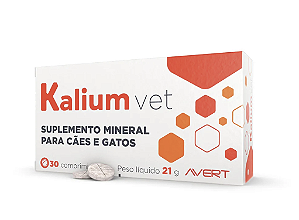 Suplemento Mineral para Cães e Gatos Kalium Vet Avert 30 comprimidos