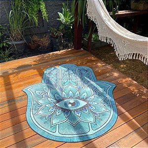 Tapete Mão de Fátima Azul Turquesa