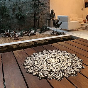 Tapete Flower Preto & Branco