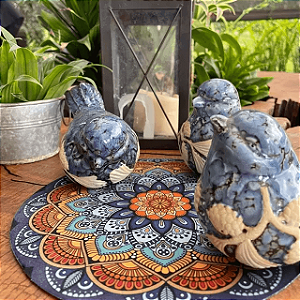 Mandalinha Decorativa Azul e Amarelo
