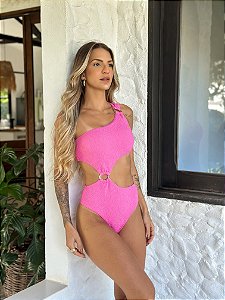 Maiô Argolas Rosa Texturado
