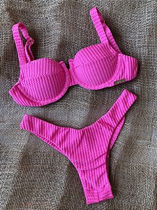 Top Tabata e Tanga Fio Duplo Rosa