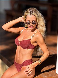 Top Tabata Madrepérola e Tanga Borboleta Siena
