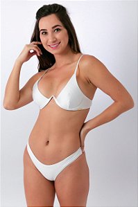 Top Aro e Tanga Asa Delta Branco