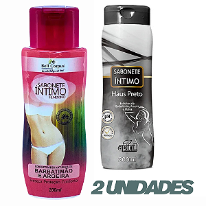 Sabonete Intimo Aroeira e barbatimao mais 200ml + haus preto 200ml 2 unidades