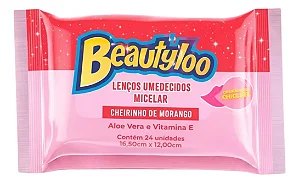 Lenço Demaquilante Beautyloo com 8 unidades Remove Maquiagem Prova Água