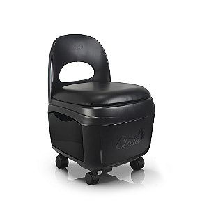 Cadeira Diva Multiuso Com Gaveta Manicure Pedicure Preto