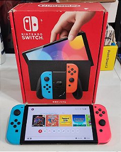 Console Nintendo Switch Oled Desbloqueado com cartão de 256gb ( USADO)