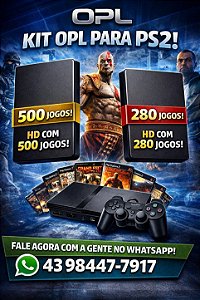 KIT OPL Para PS2 HD com 280 jogos - PS2 ( NOVO )