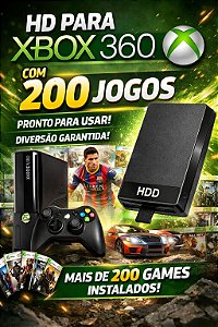 HD com 200 Jogos - Xbox 360 ( NOVO )