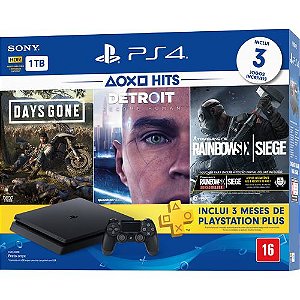 Console Ps4 Slim 1TB Com 3 jogos ( NOVO )