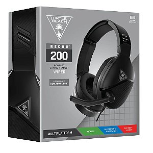 Headset Gamer Turtle Beach Recon 200 -  Compatível com PC PS4 PS5 Xbox Nintendo Switch e Mobile, Preto