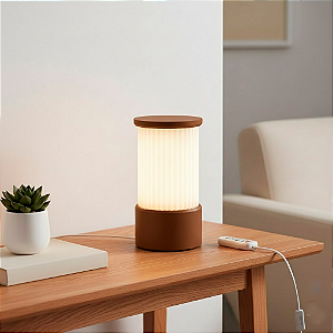Luminária Mesa LED Ondulada Nórdica c/ 3 Níveis de Luz
